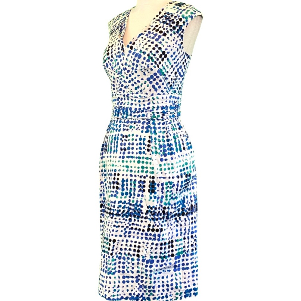 Calvin Klein Blue and White Patterned Dress
